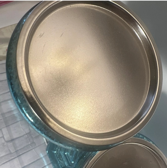 ILLUMINATED MERCURY GLASS CANDLE HOLDER PEDESTALS Valerie Parr Hill QVC ICY BLUE - Picture 2 of 4